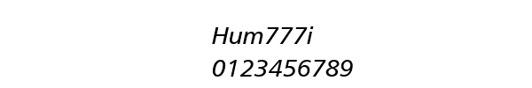 Fuente Hum777i.ttf