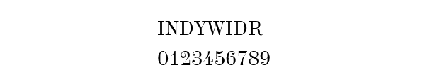 Fuente INDYWIDR.TTF