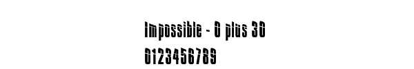 Fuente Impossible - 0 plus 30.ttf