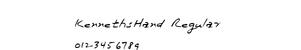 Fuente KennethsHand Regular.TTF