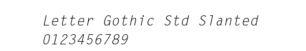 Fuente Letter Gothic Std Slanted.ttf