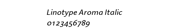 Fuente Linotype Aroma Italic.TTF