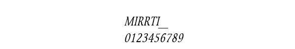 Fuente MIRRTI__.TTF