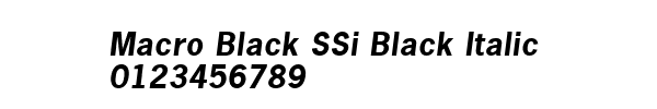 Fuente Macro Black SSi Black Italic.ttf