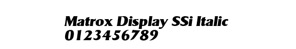 Fuente Matrox Display SSi Italic.ttf
