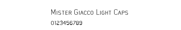 Fuente Mister Giacco Light Caps.ttf