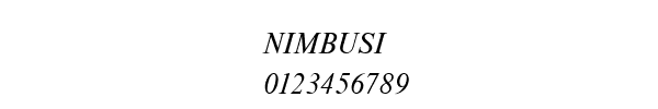 Fuente NIMBUSI.TTF