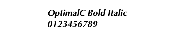 Fuente OptimalC Bold Italic.ttf