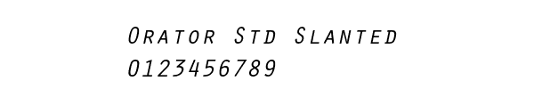 Fuente Orator Std Slanted.ttf