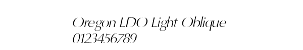 Fuente Oregon LDO Light Oblique.ttf