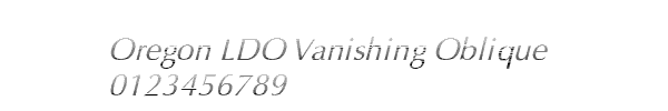 Fuente Oregon LDO Vanishing Oblique.ttf