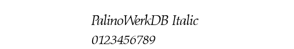 Fuente PalinoWerkDB Italic.ttf