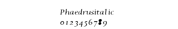 Fuente Phaedrusitalic.ttf