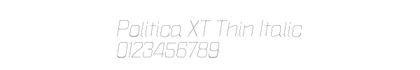 Fuente Politica XT Thin Italic.otf