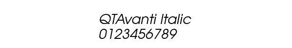 Fuente QTAvanti Italic.ttf