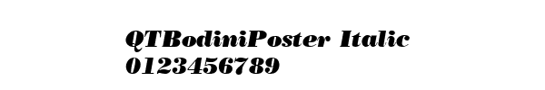 Fuente QTBodiniPoster Italic.ttf
