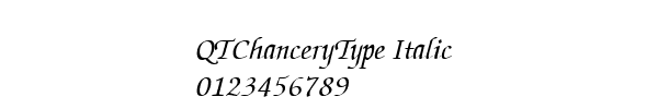 Fuente QTChanceryType Italic.ttf