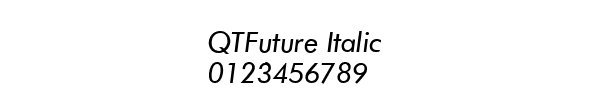 Fuente QTFuture Italic.ttf