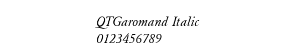 Fuente QTGaromand Italic.ttf