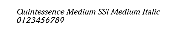 Fuente Quintessence Medium SSi Medium Italic.ttf