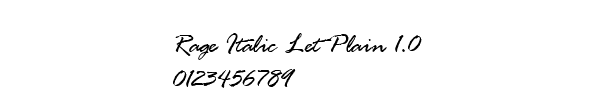 Fuente Rage Italic Let Plain 1.0.ttf