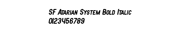 Fuente SF Atarian System Bold Italic.ttf
