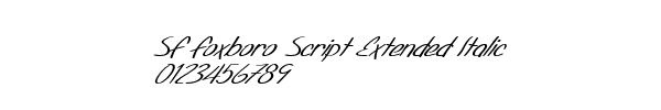 Fuente SF Foxboro Script Extended Italic.ttf