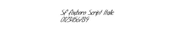 Fuente SF Foxboro Script Italic.ttf