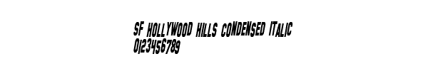 Fuente SF Hollywood Hills Condensed Italic.ttf