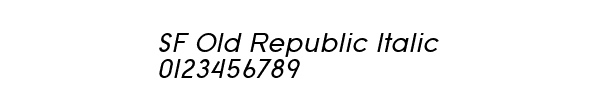 Fuente SF Old Republic Italic.ttf