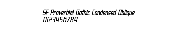 Fuente SF Proverbial Gothic Condensed Oblique.ttf