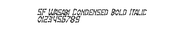 Fuente SF Wasabi Condensed Bold Italic.ttf