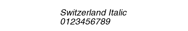 Fuente Switzerland Italic.ttf