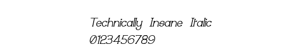 Fuente Technically Insane Italic.ttf