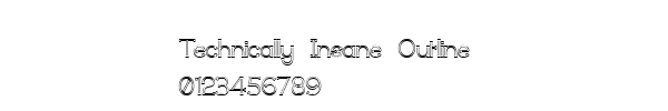 Fuente Technically Insane Outline.ttf