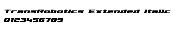 Fuente TransRobotics Extended Italic.ttf
