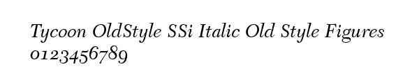 Fuente Tycoon OldStyle SSi Italic Old Style Figures.ttf