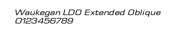 Fuente Waukegan LDO Extended Oblique.ttf