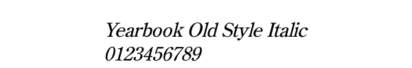 Fuente Yearbook Old Style Italic.ttf
