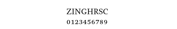 Fuente ZINGHRSC.ttf