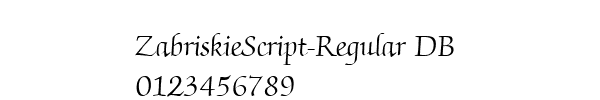 Fuente ZabriskieScript-Regular DB.ttf