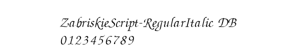 Fuente ZabriskieScript-RegularItalic DB.ttf