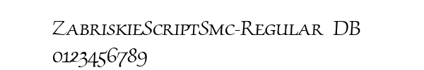 Fuente ZabriskieScriptSmc-Regular DB.ttf