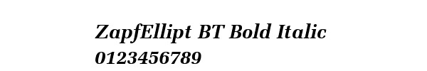 Fuente ZapfEllipt BT Bold Italic.ttf