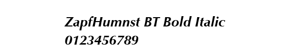 Fuente ZapfHumnst BT Bold Italic.ttf