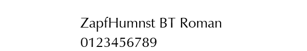 Fuente ZapfHumnst BT Roman.ttf