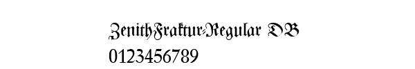 Fuente ZenithFraktur-Regular DB.ttf