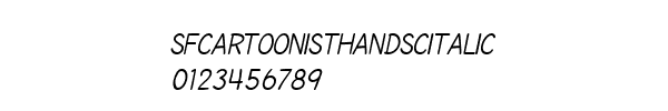 Fuente sfcartoonisthandscitalic.ttf