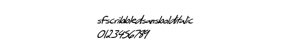 Fuente sfscribbledsansbolditalic.ttf