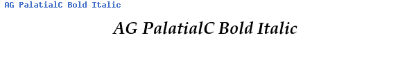Fuente AG PalatialC Bold Italic.ttf